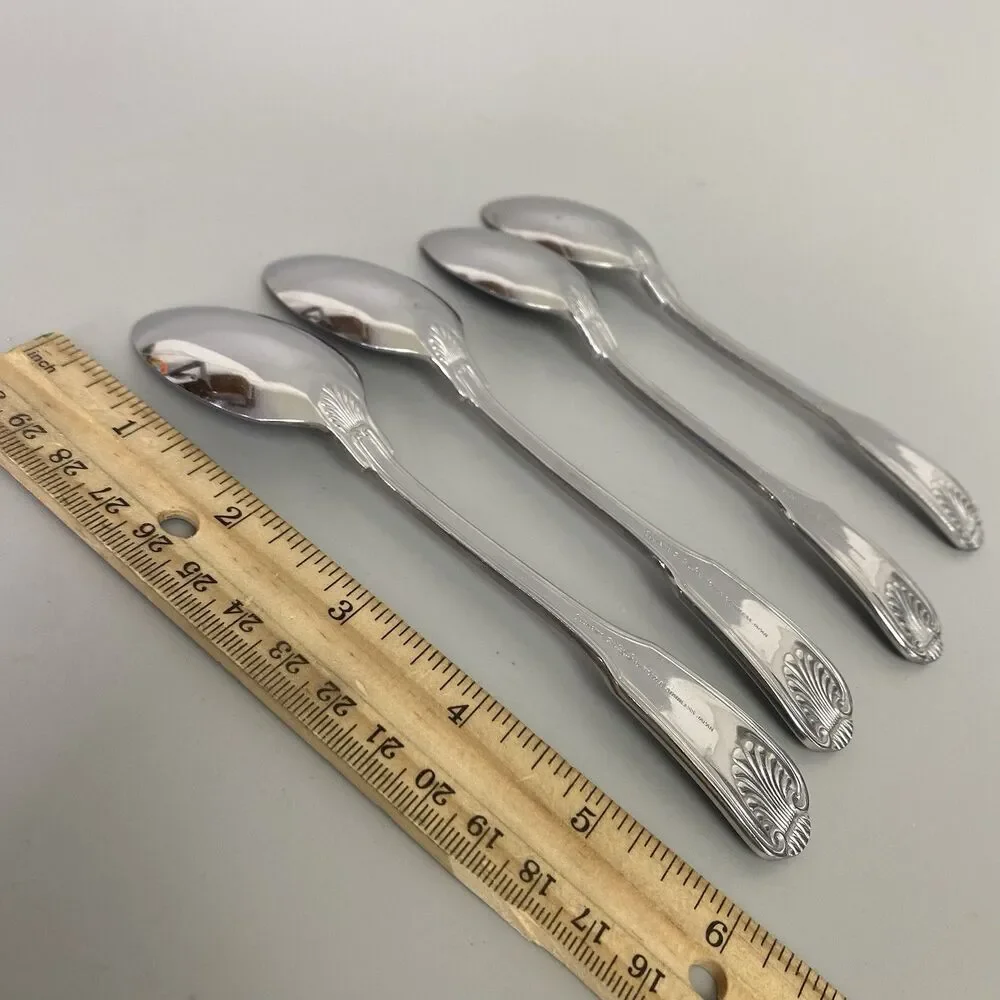 Supreme Cutlery Towle Japan Stainless Steel Dessert Teaspoons Shell Set of 4